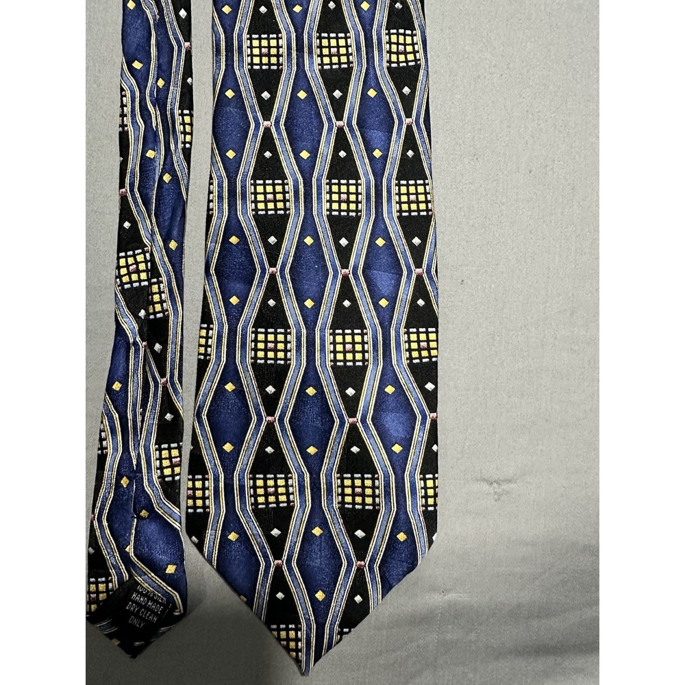 VTG‎ Armonia Blue/Gold/Black Geometric Silk Necktie
